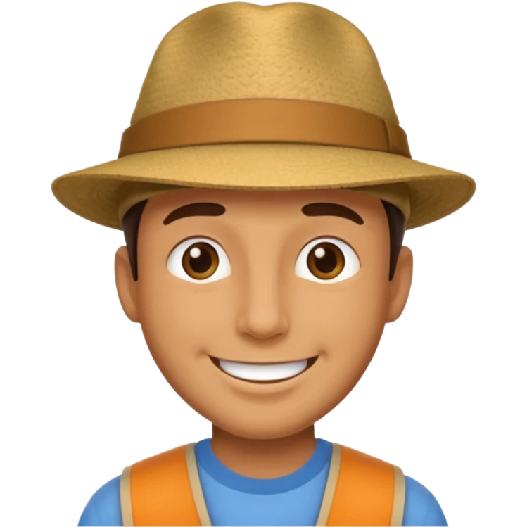 happy solo male in hat emoji