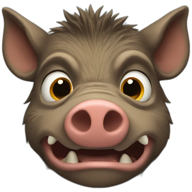 scared boar emoji