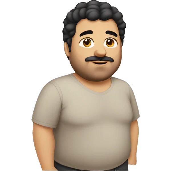 middle east chubby man with a little bit of hair and black hair emoji