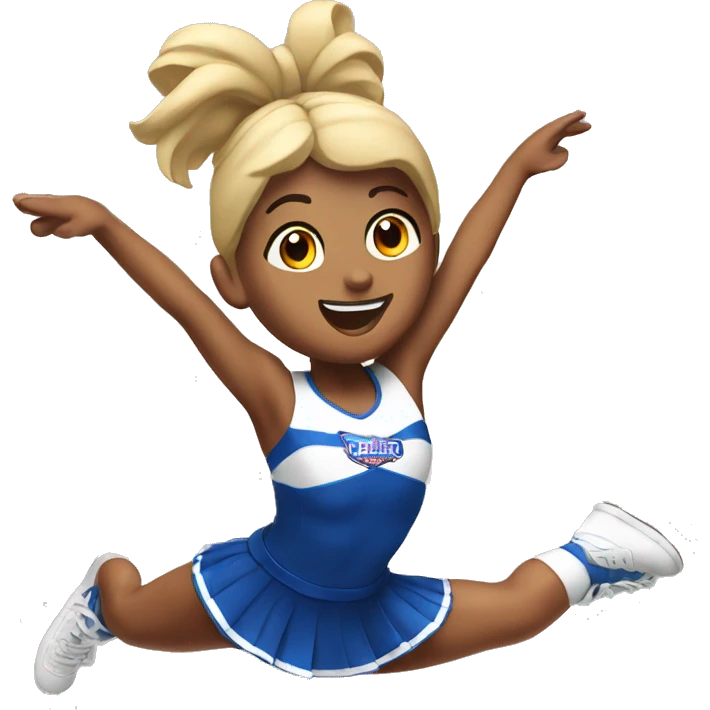Cheerleader flying with bases underneath  emoji