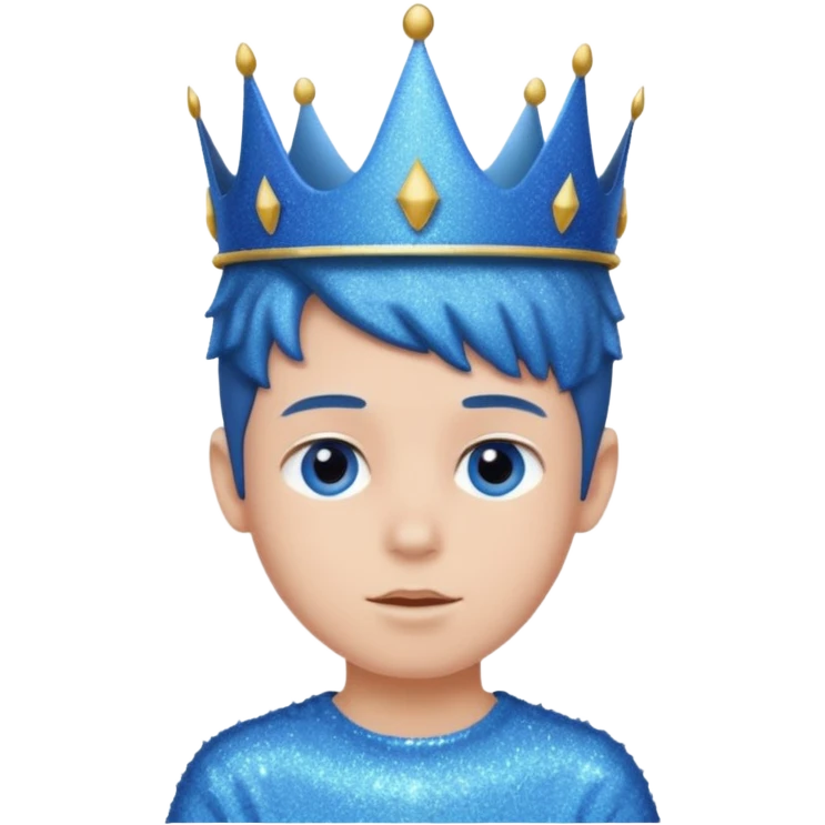 blue Boy glitter crown emoji
