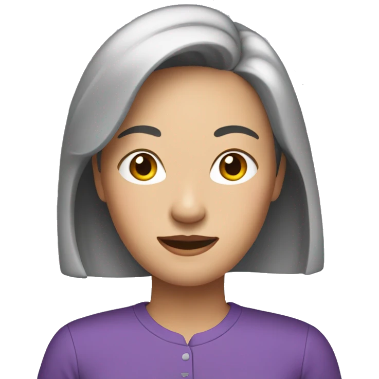 Asian Woman in Her 40s wearing purple shirt emoji