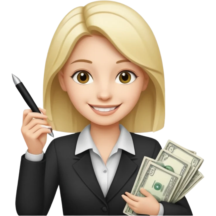 Девушка получает много денег и заключает выгодное сотрудничество emoji
