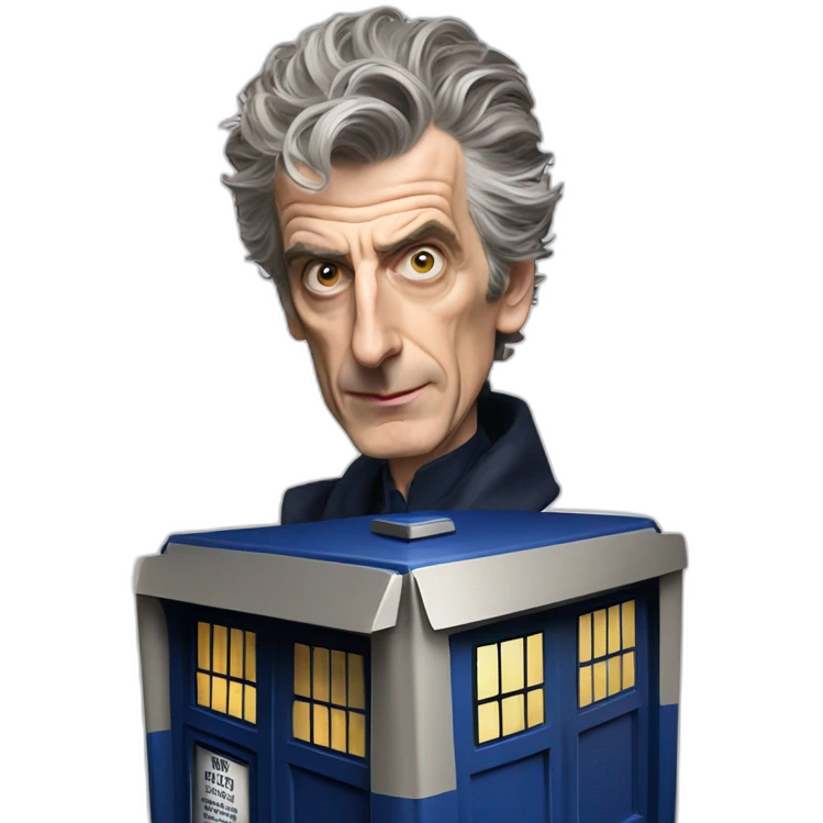 Peter Capaldi with the TARDIS emoji