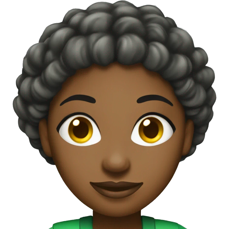 nice african woman in green uniform cleaning compny name DS clean emoji