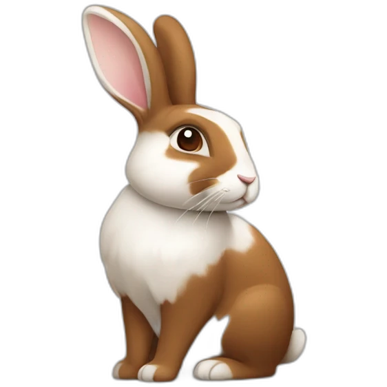 Lapin marron et blanc emoji