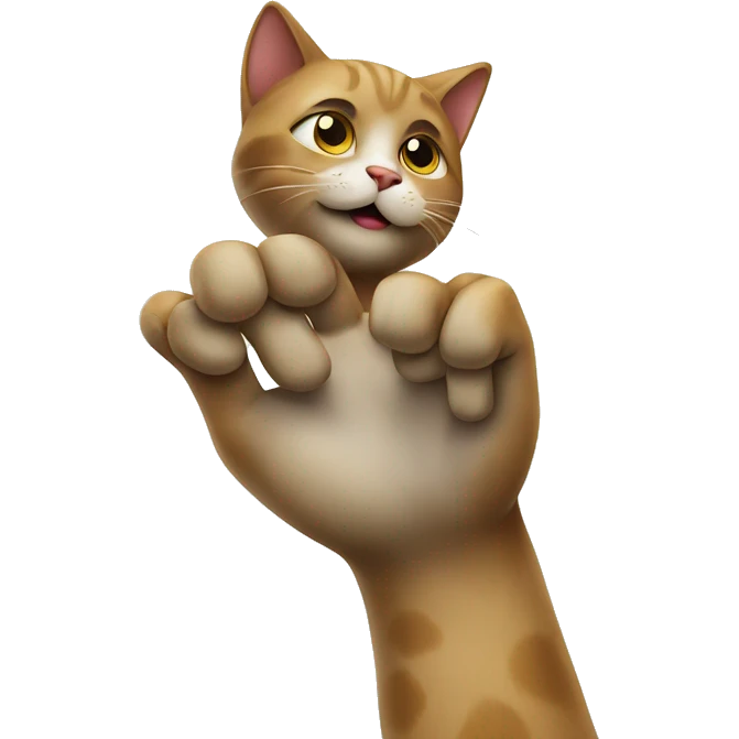 Cat holding paw out for money  emoji