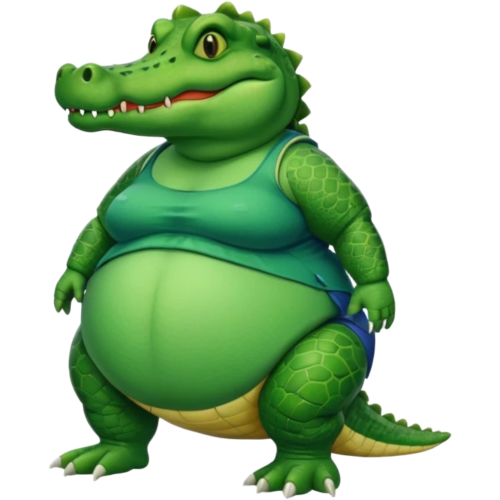 Female alligator with the humanoid fat chubby body emoji