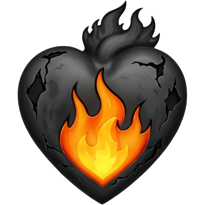 A black fire love hurt emoji
