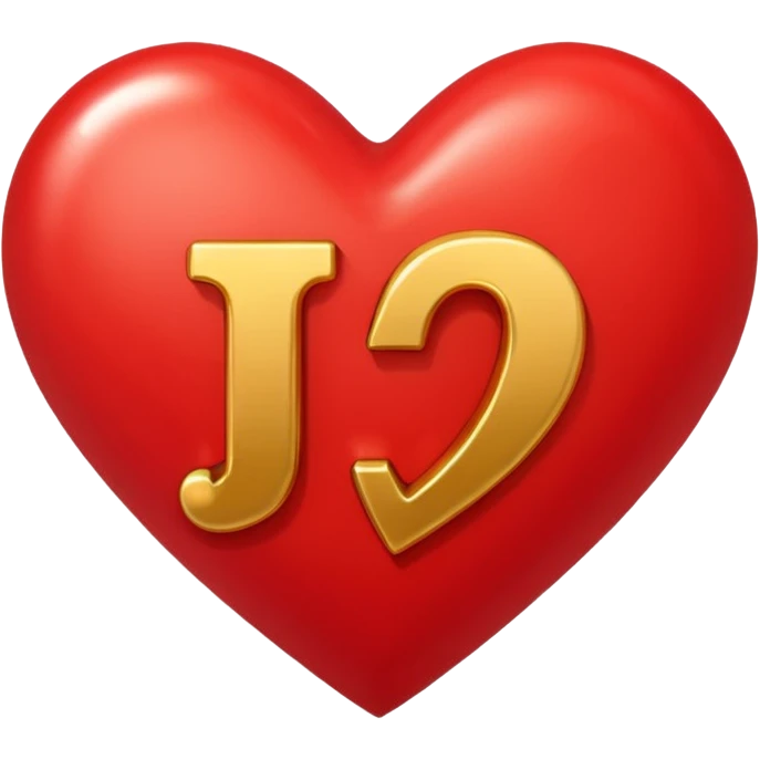 A red heart with the letter "J" in the middle emoji
