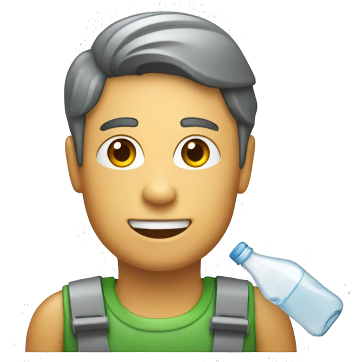 a person recycling plastic pet bottle emoji
