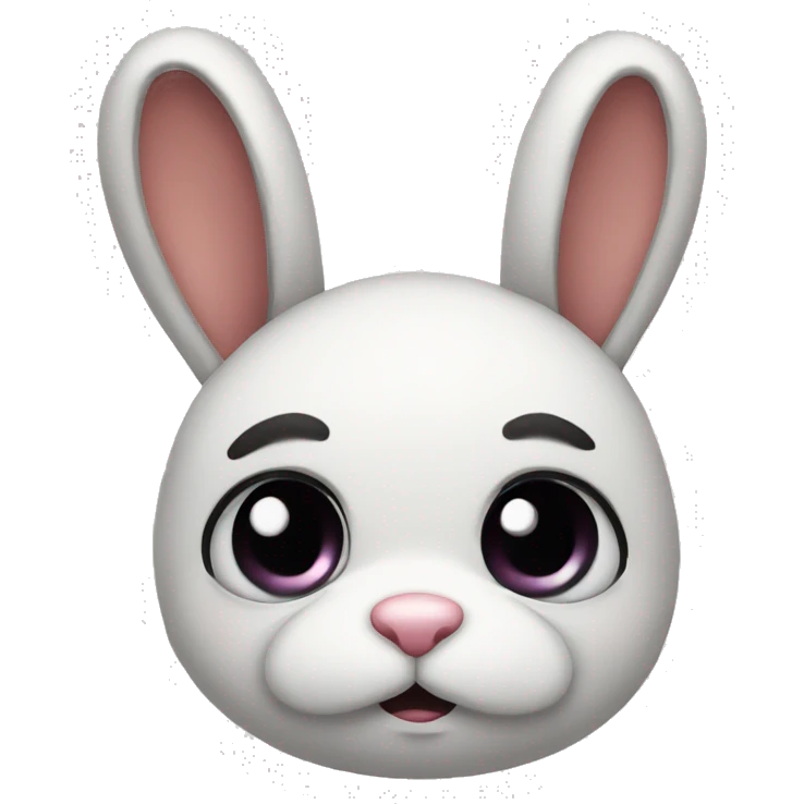 sad rabbit sad big eyes with a head bow emoji