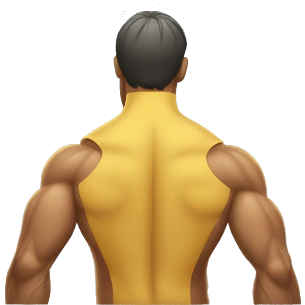 man back muscles yellow skin emoji