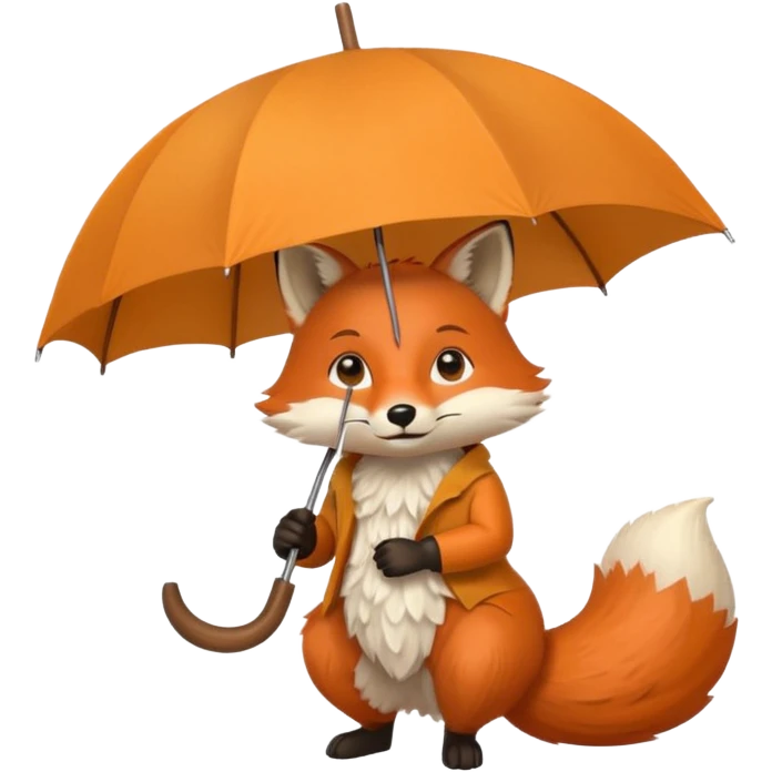 fox holding an umbrella emoji