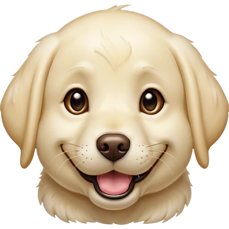 Cinematic Comical Cream Labrador Portrait Emoji, Head tilted dramatically with an exaggeratedly amused expression, featuring a glossy cream Fur with a radiant sheen, wide, expressive warm eyes filled with playful disbelief, Simplified yet hilariously expressive features, highly detailed, glowing with a slightly sassy glow, high shine, dramatic yet playful, stylized with an air of cheeky mischief, bright and endearing, soft glowing outline, capturing the essence of a spirited and over-the-top companion, so meme-worthy it feels like it could side-eye its way into internet fame instantly! emoji