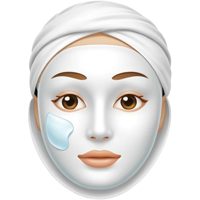 a white skincare beauty mask pack for face, without real face emoji