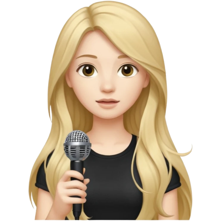 Singer Young woman – long hair, around 20s, holding microphone close emoji