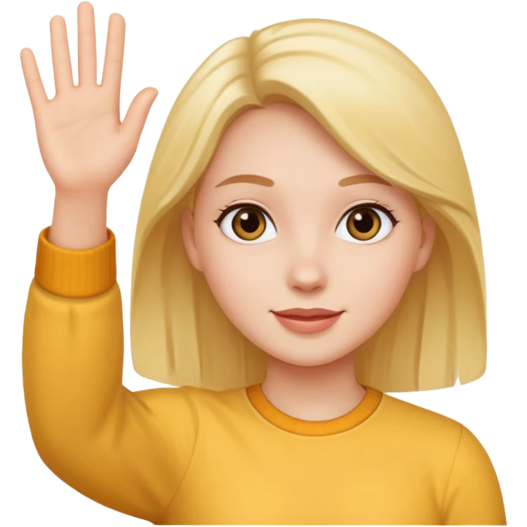 Girl waving emoji