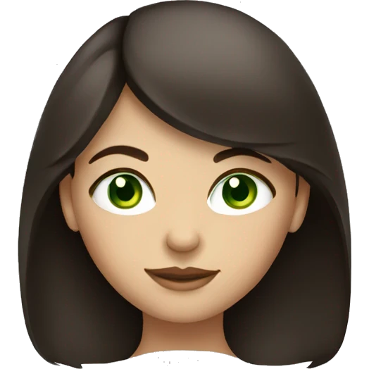brunette girl with green eyes  emoji