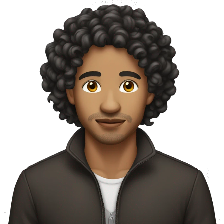 a Lightskin man with long middl part curls emoji