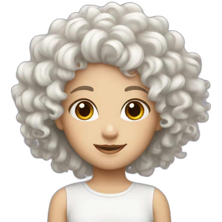 white curly hair girl funnt emoji