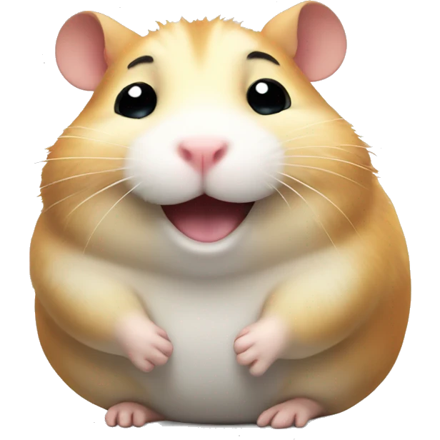 fat hamster smiling with 6 legs emoji