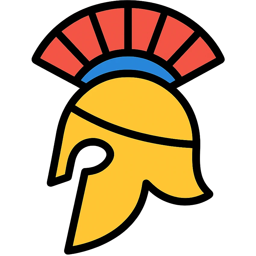color outline icon of an Athenian helmet emoji
