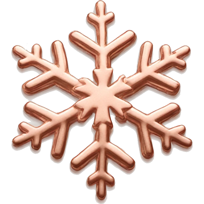 Realistic rose gold isolated snowflake  emoji