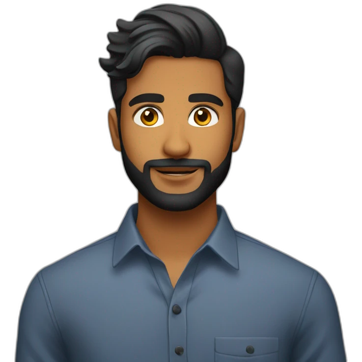 sri lankan 25 year old handsome and stylish guy with a beard and no smile emoji