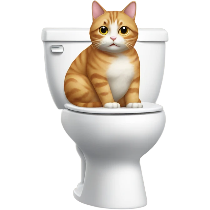 cat sitting on toilet emoji