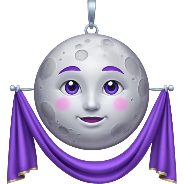 Moon Banner — silver cloth + violet trim emoji