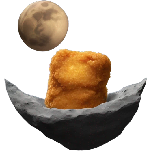 Chicken nugget on the moon emoji