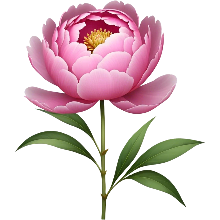 single pink Peony, straight stem emoji