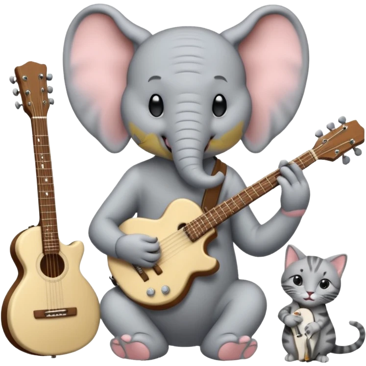 Horton the Elephant drumming plus two Hairless cats on guitar emoji