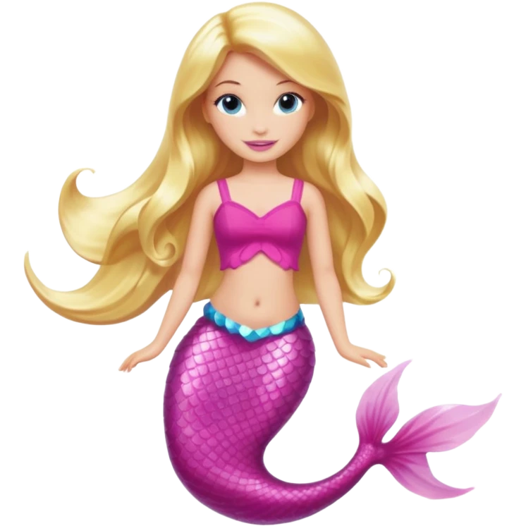 barbie merliah summers with a pink mermaid tail emoji