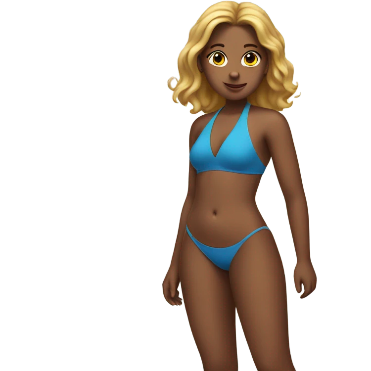 Girl sitting in the swimsuit in full body emoji
