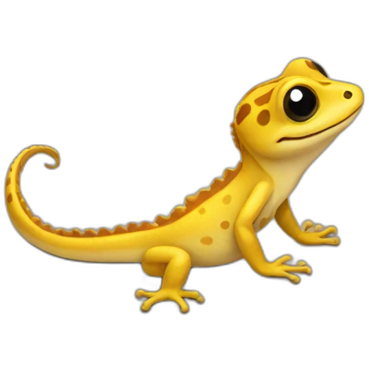 Gecko with mustard color shades emoji