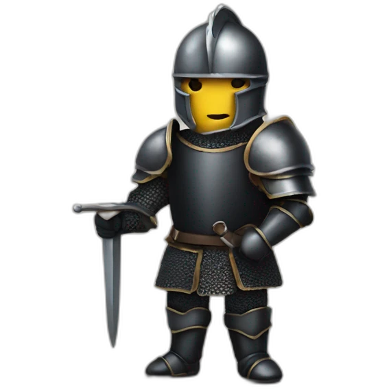 A knight in black armour with full helmet emoji