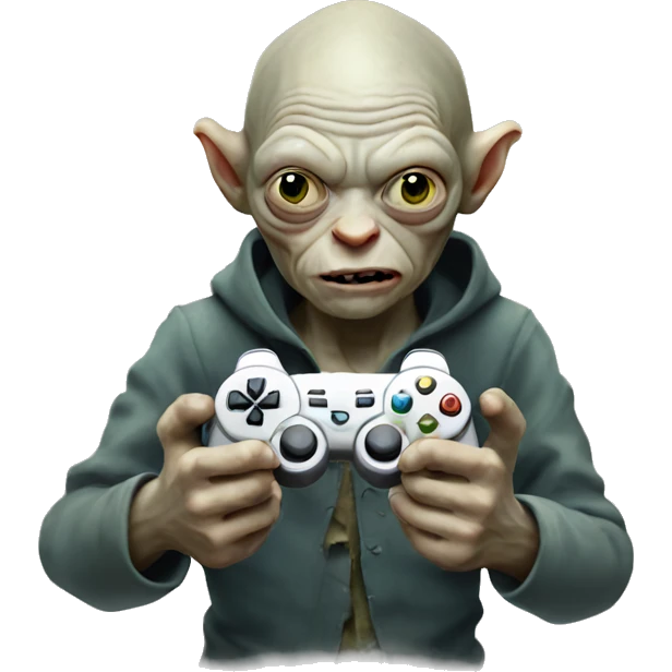 Gollum holding a gaming controller emoji