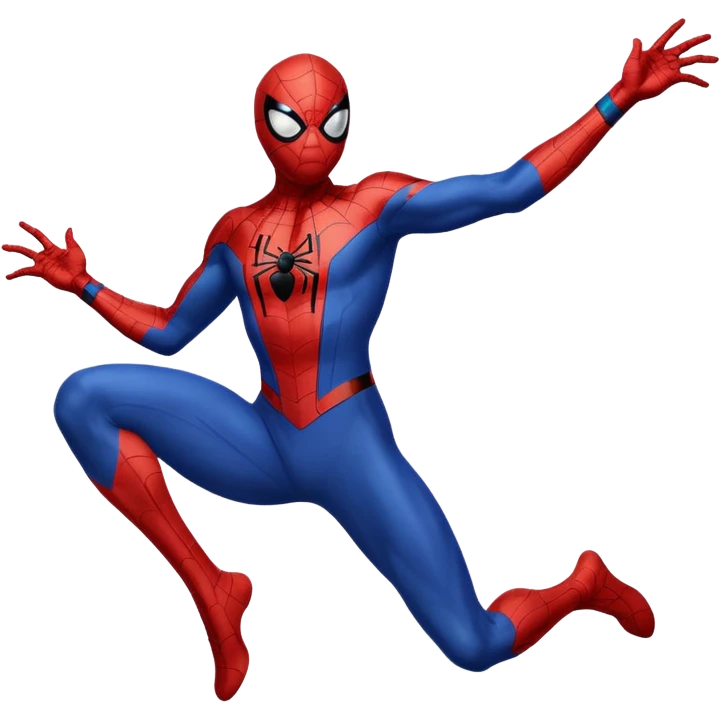 Full Black with black outlines  colored suit spider man emoji