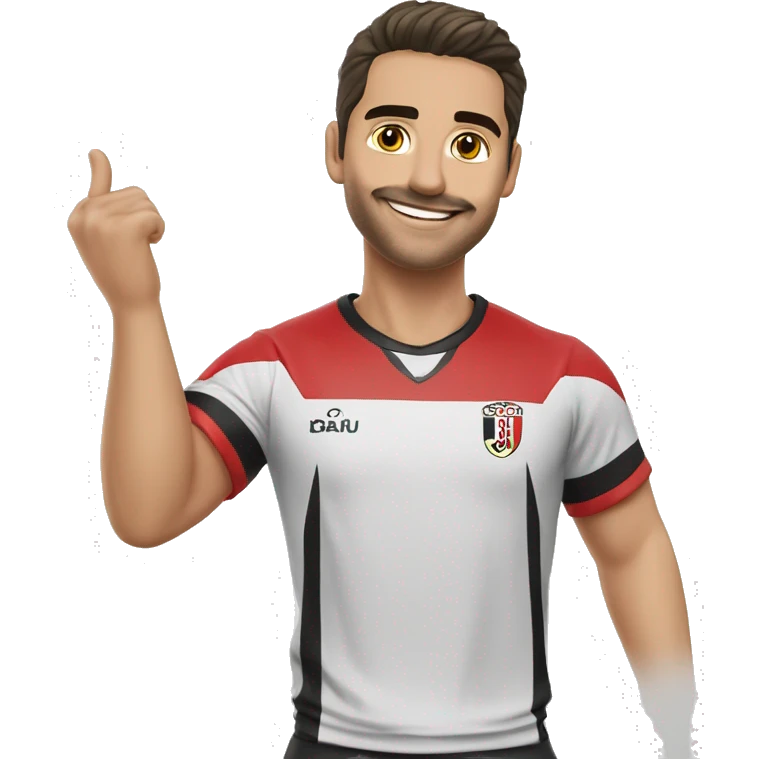 homem gordinho brando com camiseta do sao paulo emoji