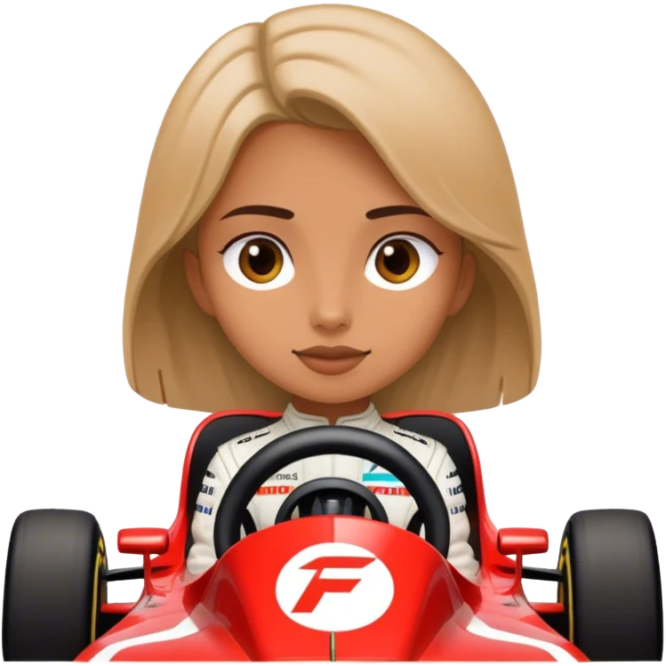Girl driving f1 emoji