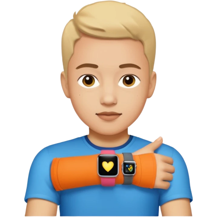 Young person wearing a smartwatch emoji
