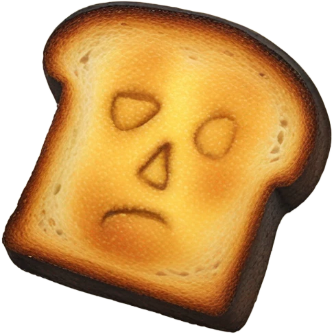 A slice of burnt toast emoji