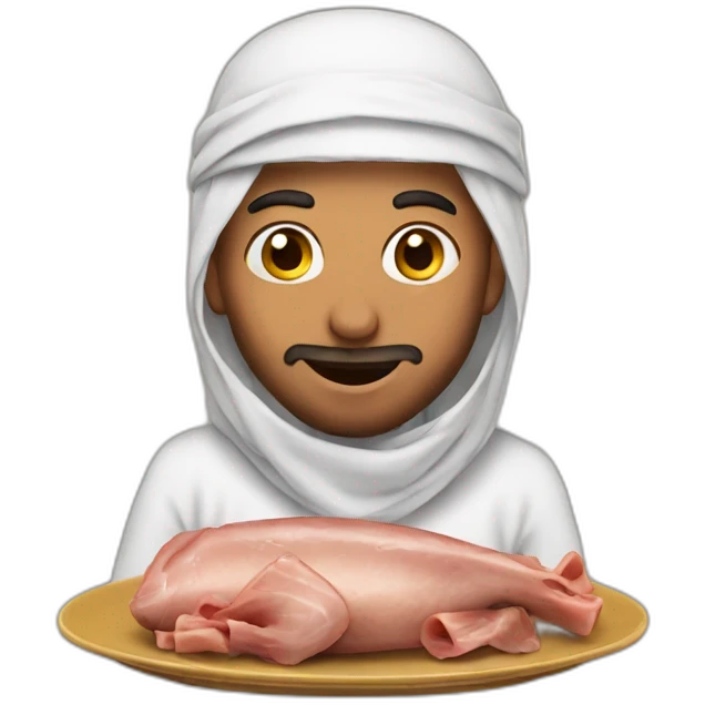 An Arab who eats pork emoji