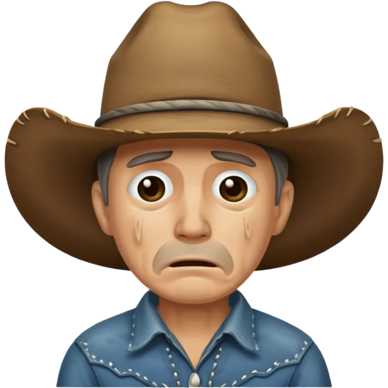 Crying cowboy emoji