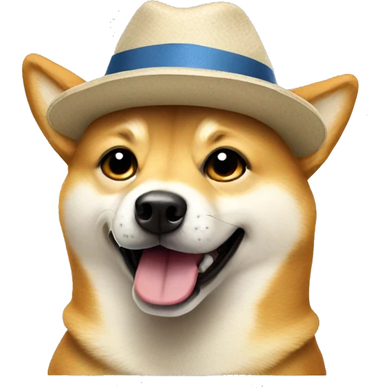 Doge wearing a hat giving thumbs up emoji