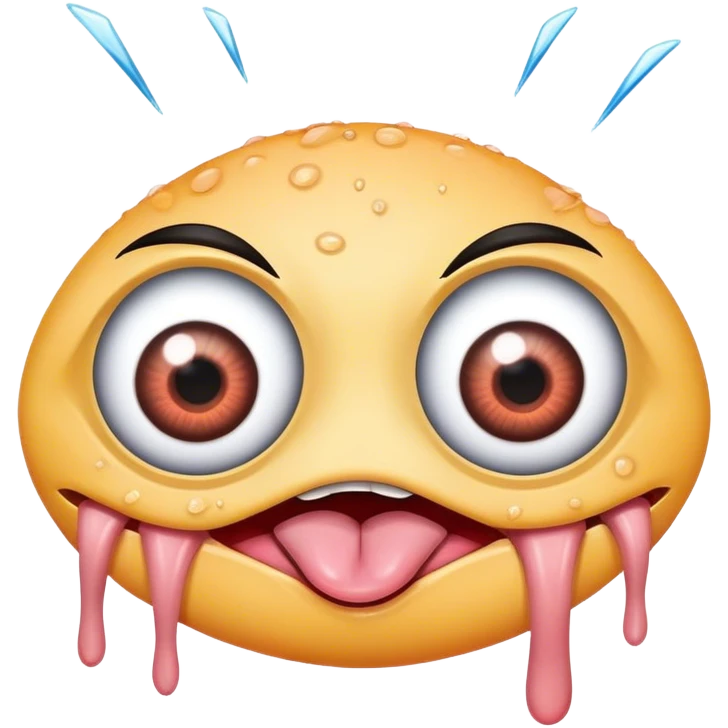 Eyeballs with tongues as wipers  emoji