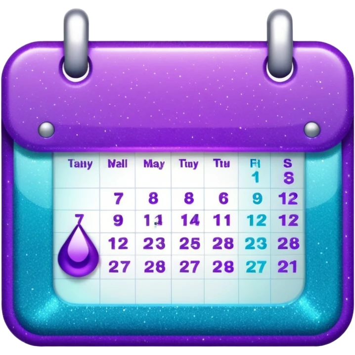 glitter purple and cian calendar emoji