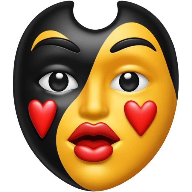 Kiss sign in black emoji